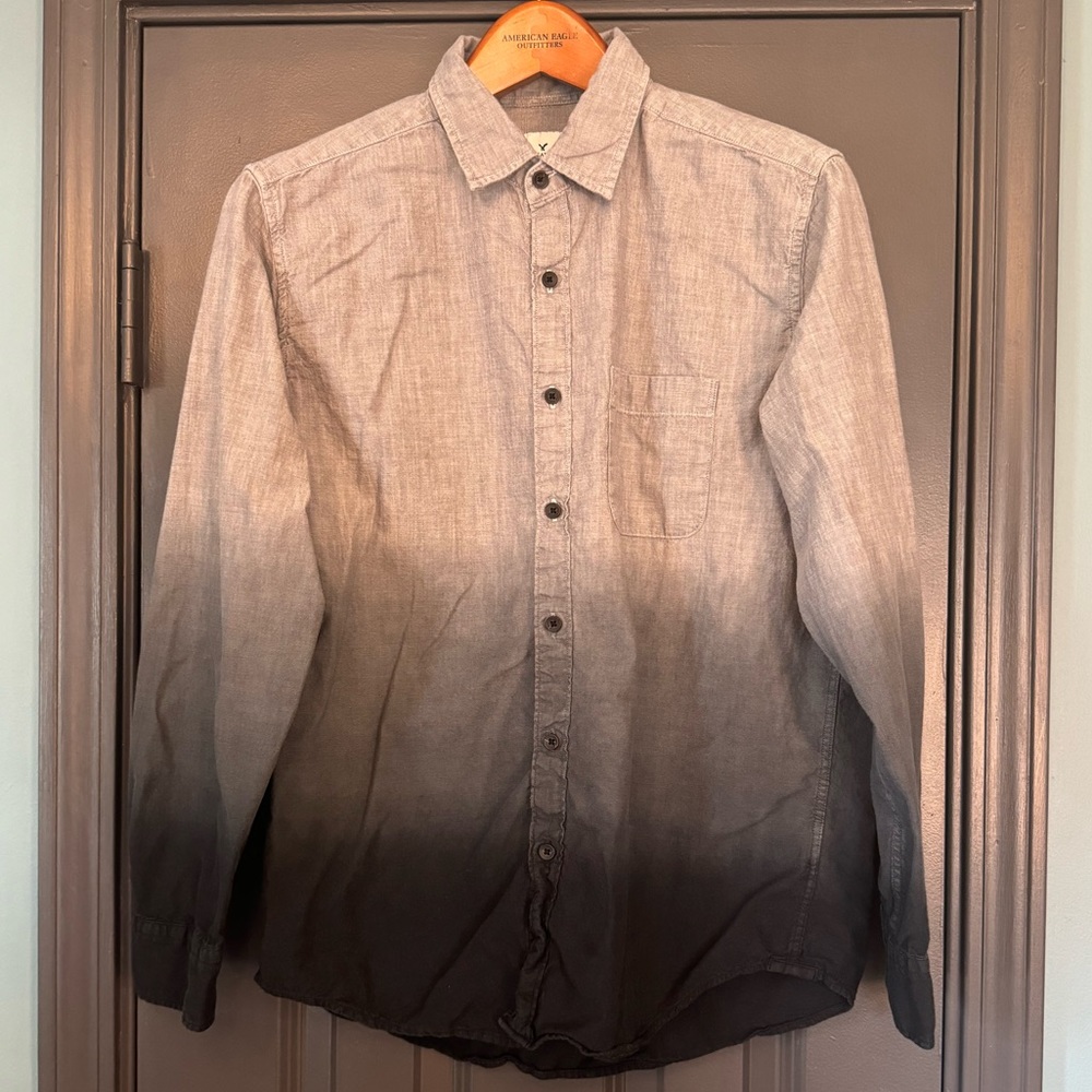 🦅 AE Dip Dye Long Sleeve Button Down Shirt
